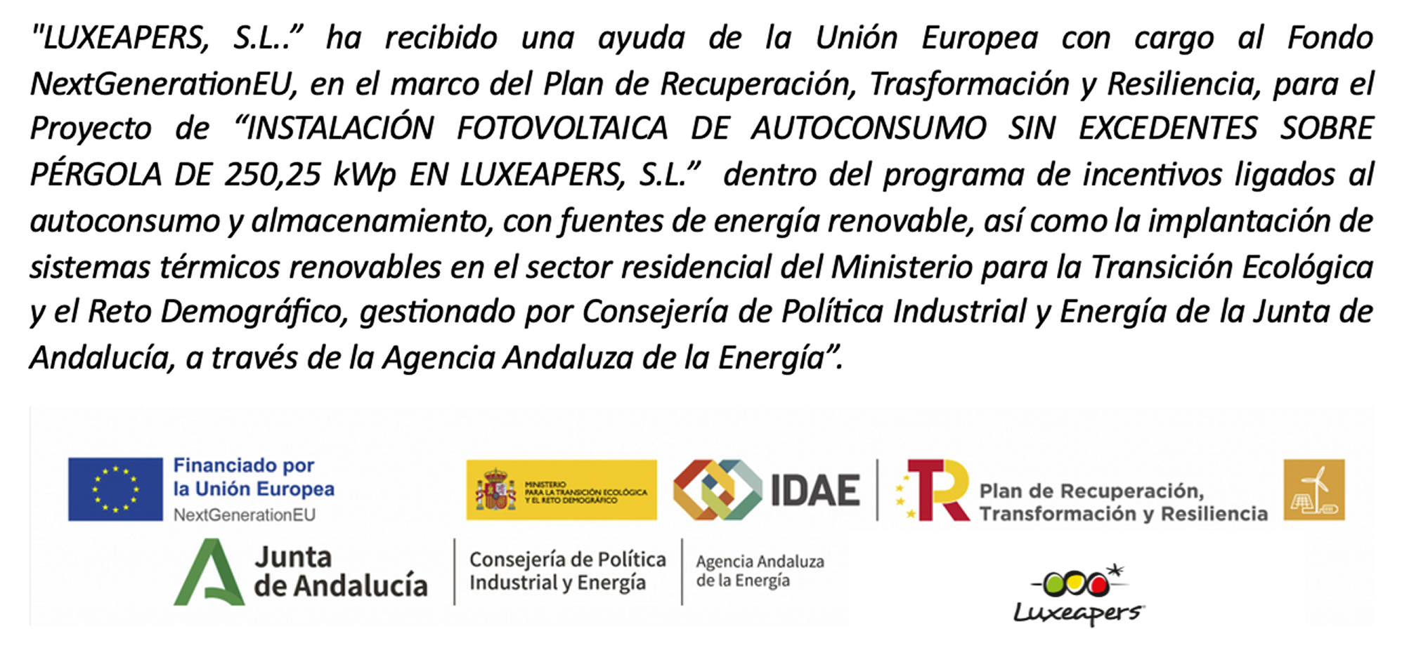 Ayudas Instalacion Fotovoltaica